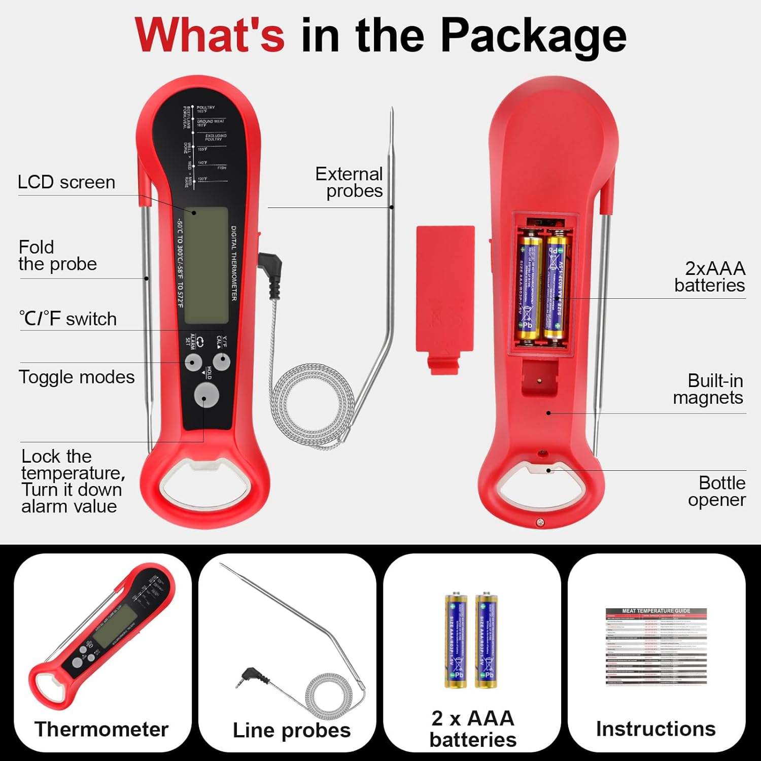 Long Cable Professional Meat T - đánh giá và giá Meat Thermometer