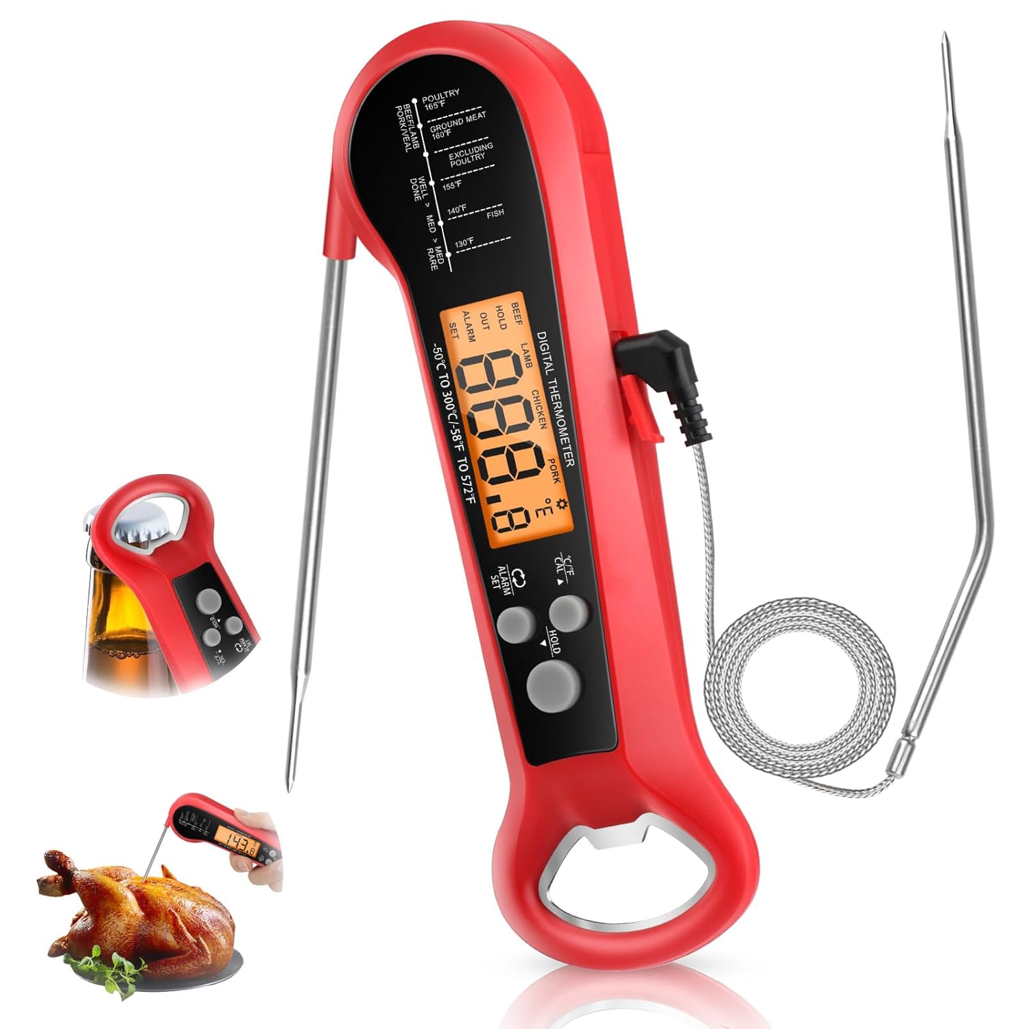 Long Cable Professional Meat T - đánh giá và giá Meat Thermometer